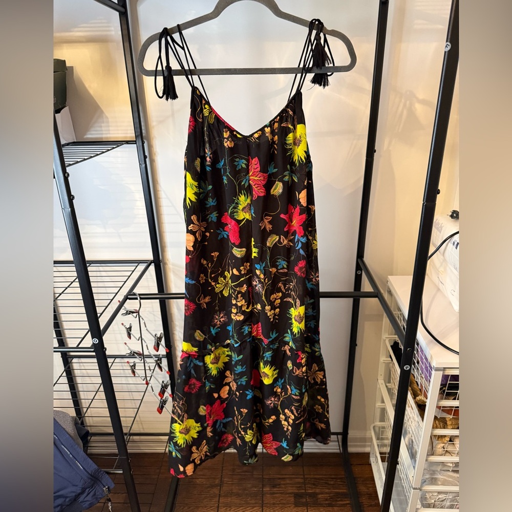 H&m Floral Black Maxi Dress